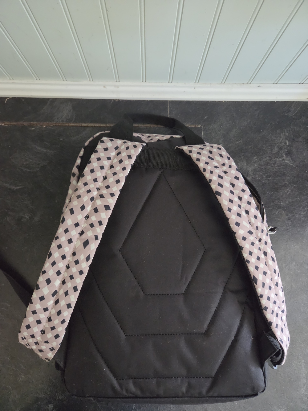 Volcom Pink and Black Patterned Backpack - Picture 2 of 3
